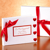 Personalised Engagement Album Hearts Design