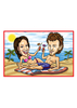 Personalised Engagement Caricature - Beach Couple