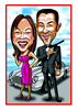 Personalised Engagement Caricature - Bond Couple