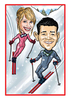 Personalised Engagement Caricature - Skiing Couple