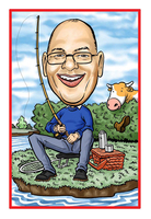 Personalised Fishing Caricature