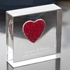 Personalised Glass Keepsake With Red Crystal Heart
