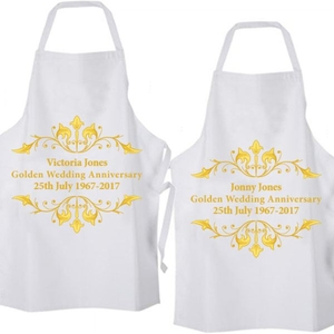 Personalised Golden Anniversary Aprons