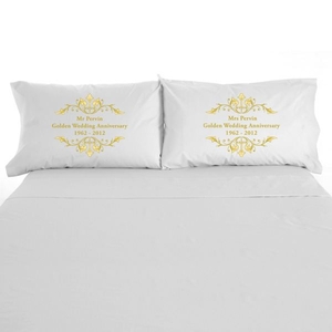 Personalised Golden Anniversary Pillowcases