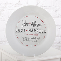 Personalised Just Married Wedding Plate