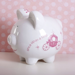 Personalised Large Piggy Bank Princess Carriage Design
