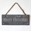 Personalised Merry Christmas Slate Plaque