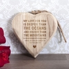Personalised Oceans And Mountains Wooden Hanging Heart