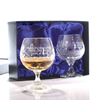 Personalised Pair Of Cut Crystal Brandy Glasses
