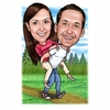 Personalised Piggy Back Caricature