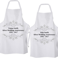 Personalised Silver Anniversary Aprons