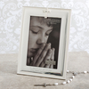 Personalised Silver Frame & Rosary Bead Necklace Set