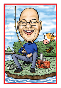 Personalised Sports Caricature - Fishing