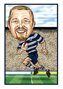 Personalised Sports Caricature - Rugby