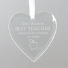 Personalised Teacher Glass Heart