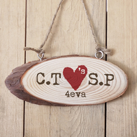 Personalised Tree Carving Wooden Hanging Plaque