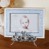 Silver Plated Baby Frame - Blue Design