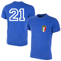 Copa Italy Home No.21 Retro Shirt 1970 (Retro Flock Printing) - L