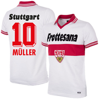 Copa VFB Stuttgart Home Müller 10 Retro Shirt 1977-1978 (Retro Flock Printing)