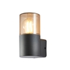 Rome Outdoor Round Up Wall Light with Smoked Shade,  Grey