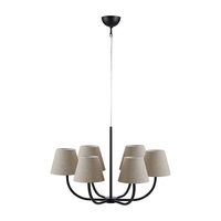 Cozy 6 Arm Ceiling Pendant Light - Black