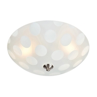 Dots Glass Flush Ceiling Light - White