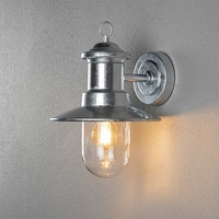 Konstsmide Napoli Outdoor Wall Light - Galvanised Steel