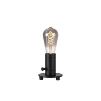 Nailas Table Lamp 1 Light - Black With Black Braided Twisted Cable