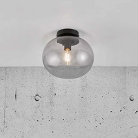 Nordlux Alton Glass Flush Ceiling Light - Black