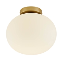 Nordlux Alton Glass Flush Ceiling Light - Brass