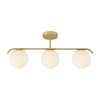 Nordlux Grant 3 Light Semi-Flush Bar Ceiling Pendant - Brass