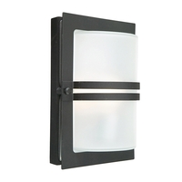 Norlys Basel Frosted Glass Outdoor Flush Wall Light - Black
