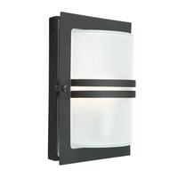 Norlys Basel Outdoor Wall Light - Black with Frosted Glass