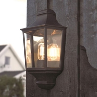 Norlys Turin Outdoor Half Lantern Wall Light - Black