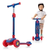 Kick Scooter with Extra Wide Deck and LED Lighted PU Wheels-Blue