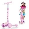 Kick Scooter with Extra Wide Deck and LED Lighted PU Wheels-Purple