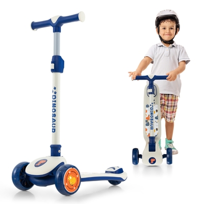 Kick Scooter with Extra Wide
Deck and LED Lighted PU
Wheels-White