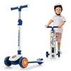 Kick Scooter with Extra Wide Deck and LED Lighted PU Wheels-White