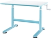Kids Desk with Hand Crank System and Ample Tabletop-Blue