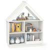 Kids Dollhouse Bookshelf with Anti-toppling Devices and 3-Tier Open Display Shelf for Toddlers-White
