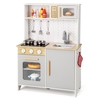 Kids Kitchen Playset with Lights and Sounds Stove Oven Sink Faucet Microwave-White