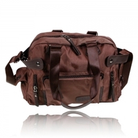 Large Capacity Men Canvas Handbag Shoulder Messenger Bag Brown