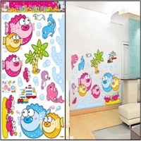 Large Cartoon Fish Crabs Removable Wall Sticker Art Decal Nursery Kids
