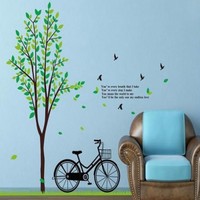 Large Size Roadside Tree Rural Large Plants Pattern Three Generations Removable Wallpaper
