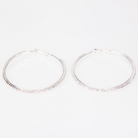Large Size Super-star Fashion Rhinestone-stud Hoop Earrings