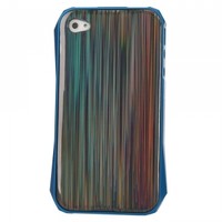 Laser Style Protective Aluminum Back Case for iPhone 4/4S Blue