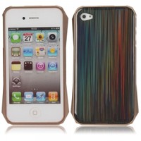 Laser Style Protective Aluminum Back Case for iPhone 4/4S Coffee