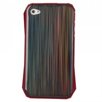 Laser Style Protective Aluminum Back Case for iPhone 4/4S Red