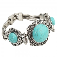 Three Sunflowers Turquoise Bracelet 22