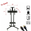Tilting 32-55 120lbs Mobile TV Mount Stand Four Wheels LED LCD Plasma with 6FT HDMI Cable